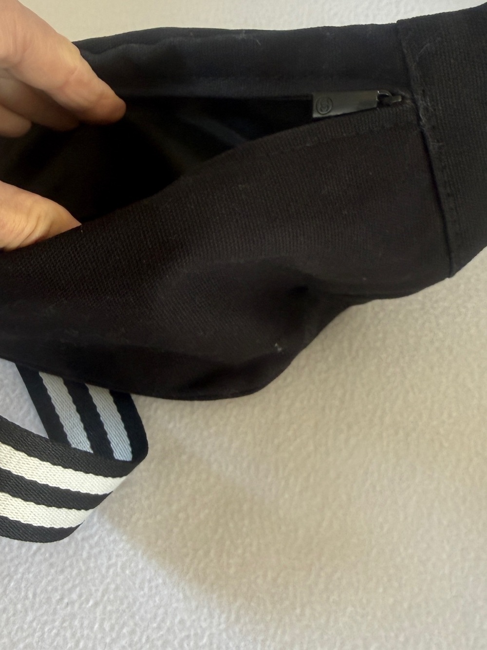 CHANEL Black and White Striped Logo Belt Pouch - Picture 12 of 12